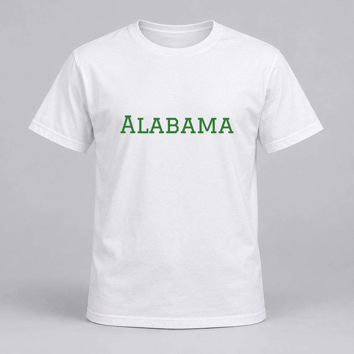Alabama T-Shirt in white with green text