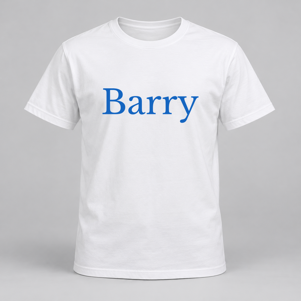 Barry T-Shirt in white with blue text