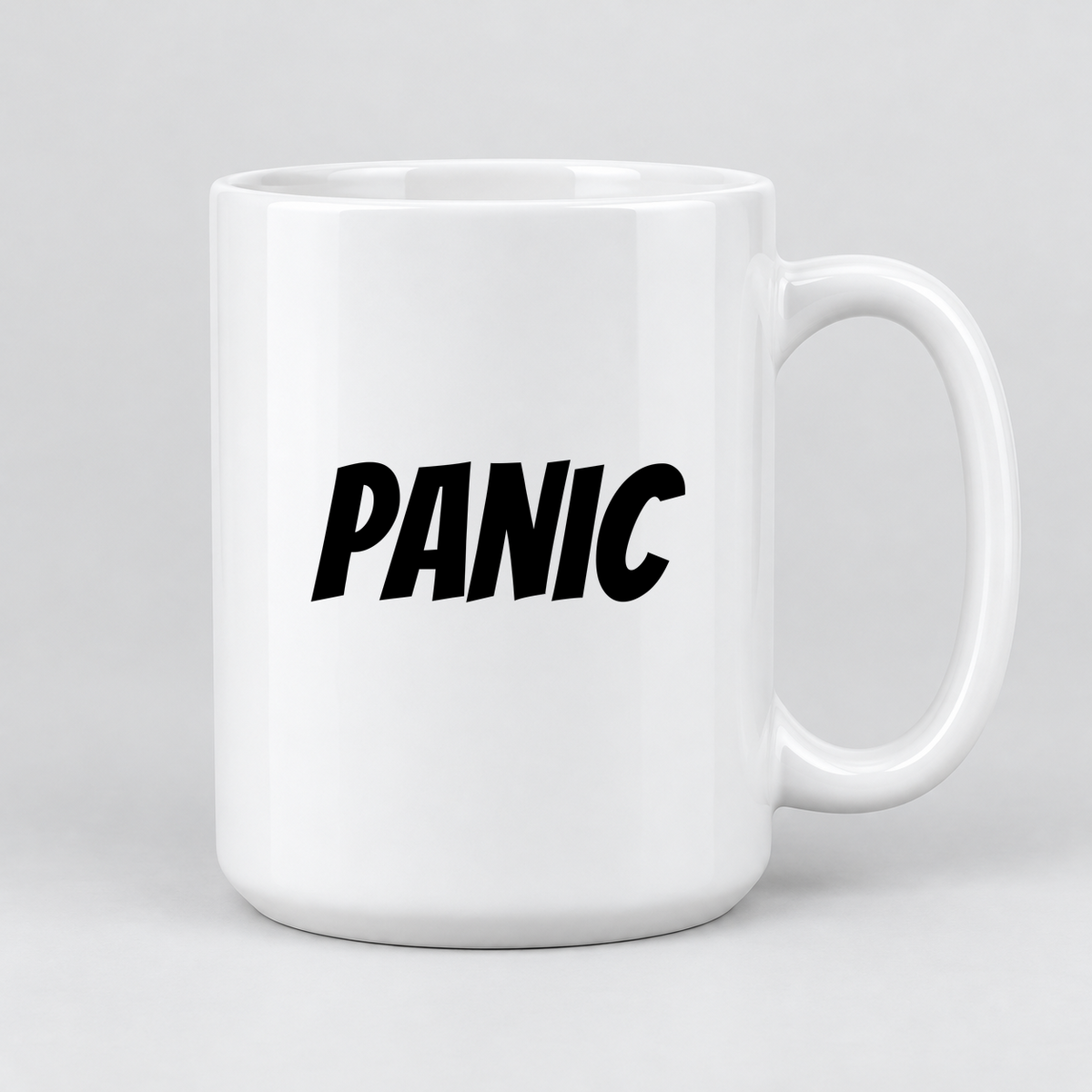 Panic Mug in white