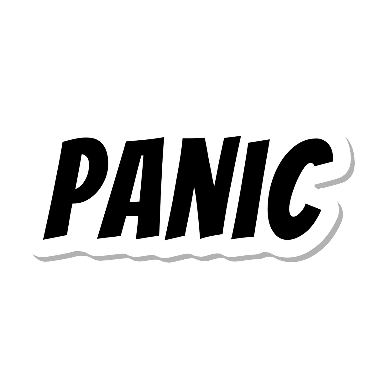 Panic die-cut sticker
