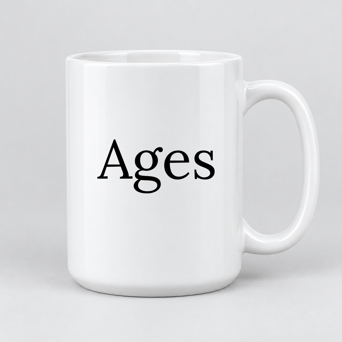 Ages Mug in white
