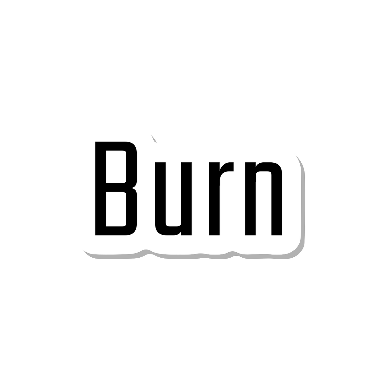 Burn die-cut sticker