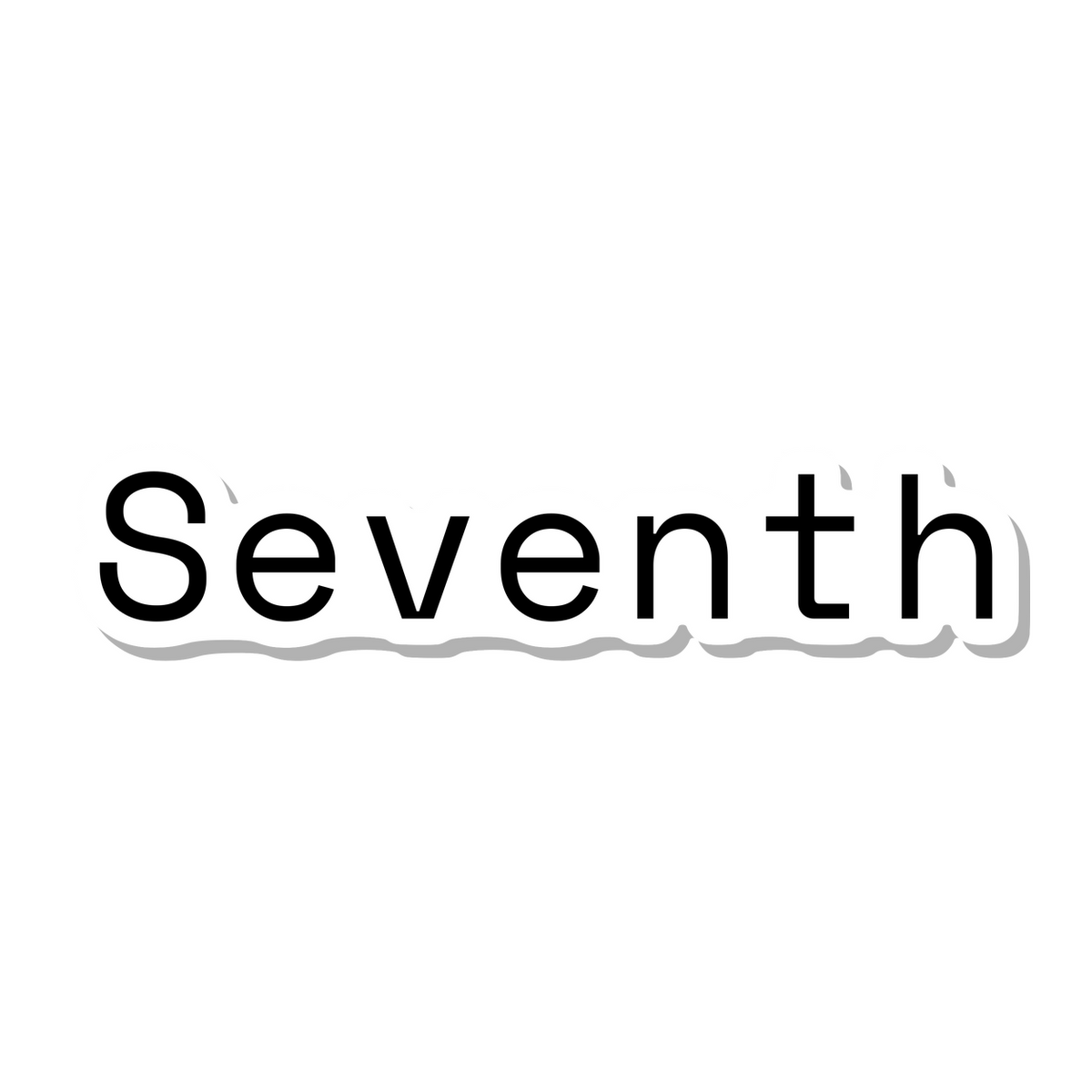 Seventh die-cut sticker