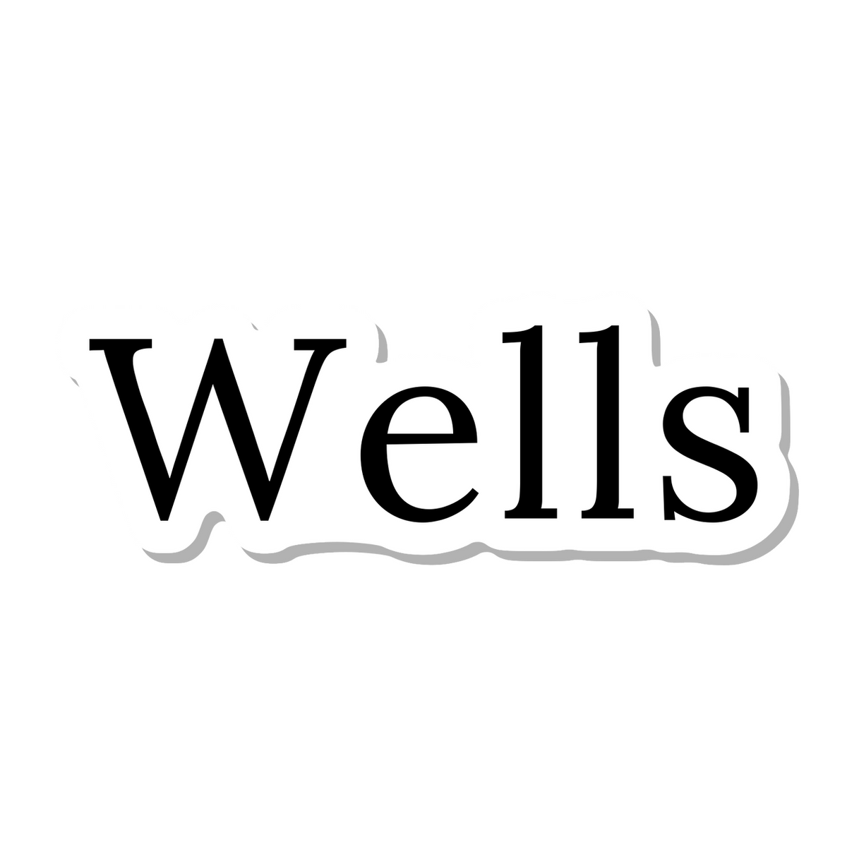 Wells die-cut sticker