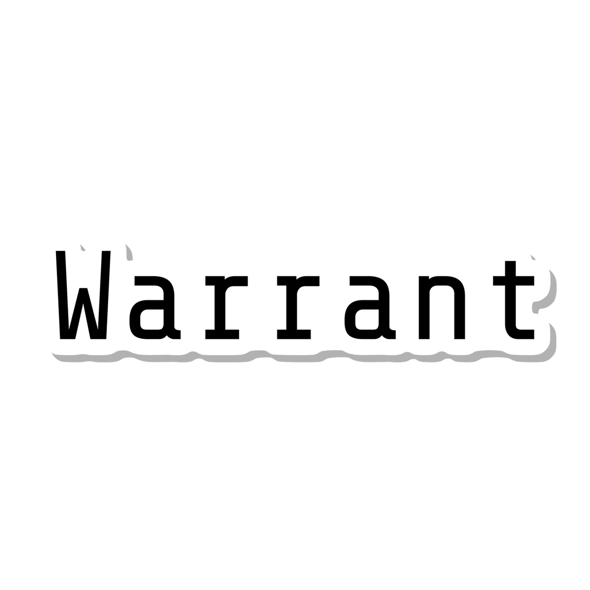 Warrant die-cut sticker