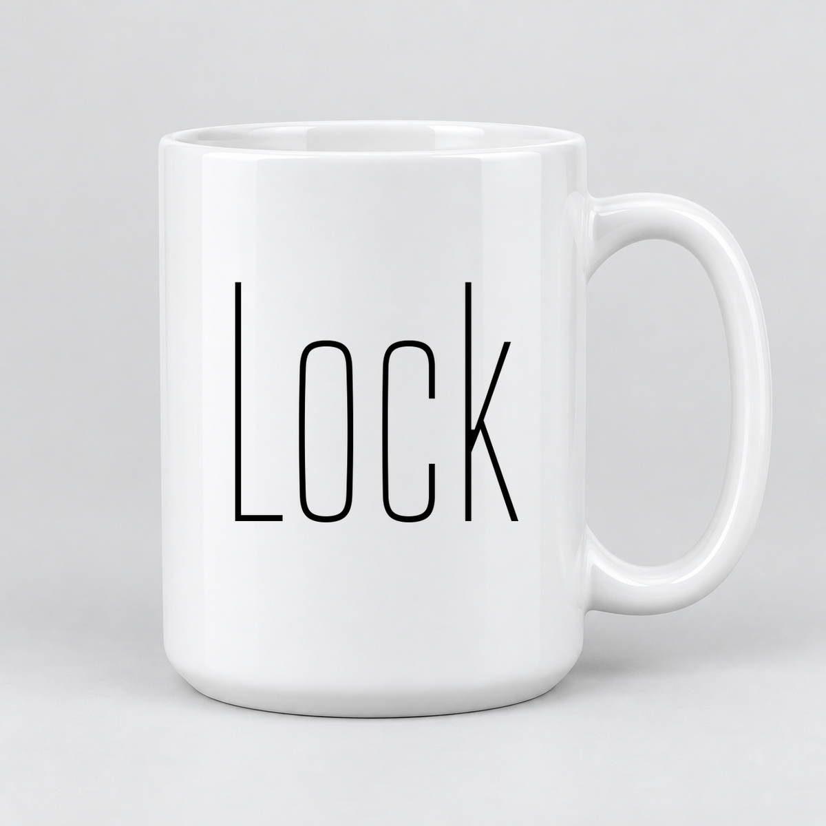 Lock Mug in white
