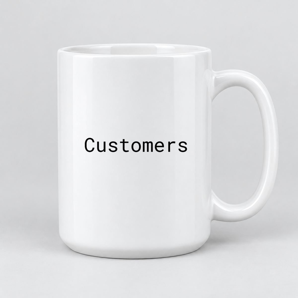 Customers Mug in white