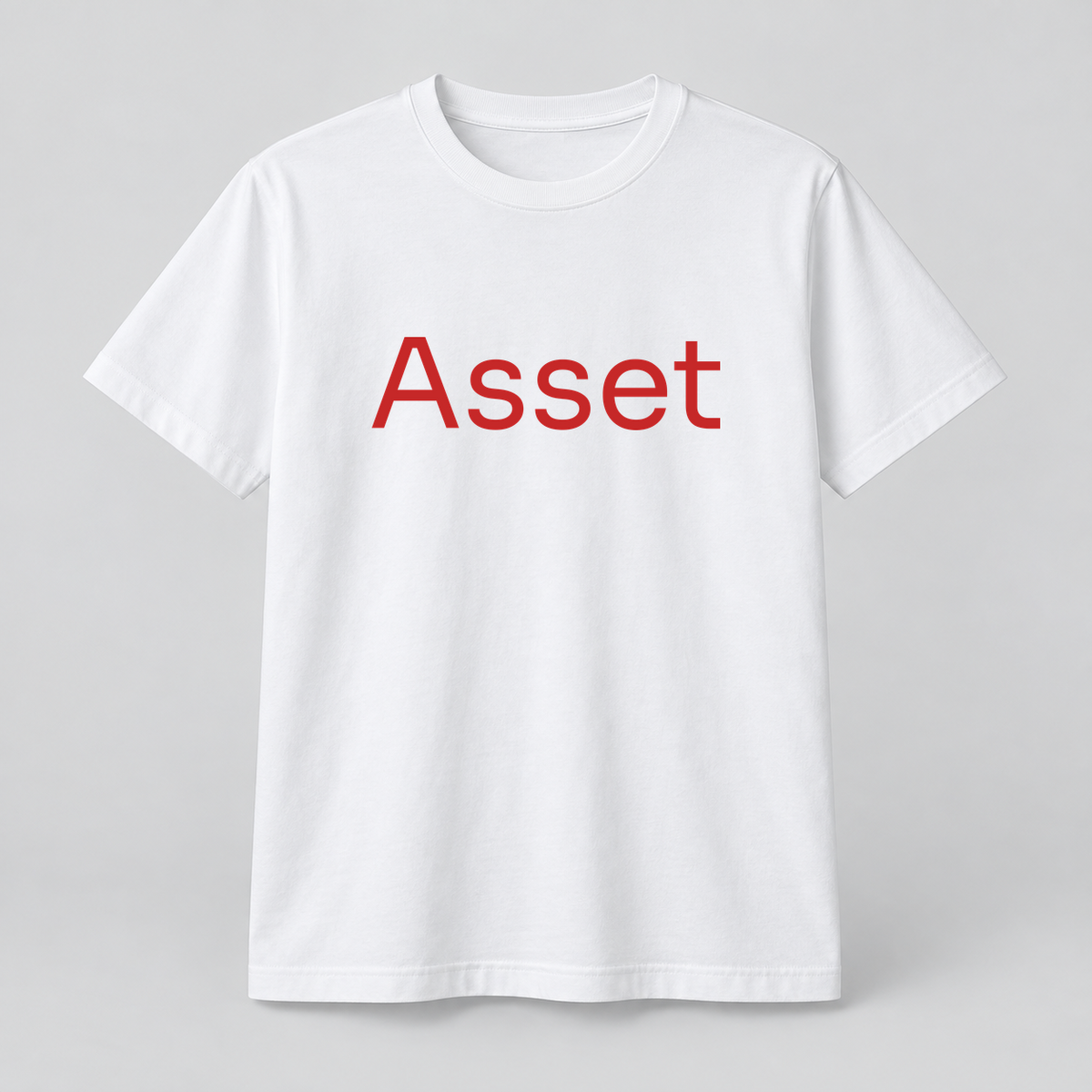 Asset T-Shirt in white with red text