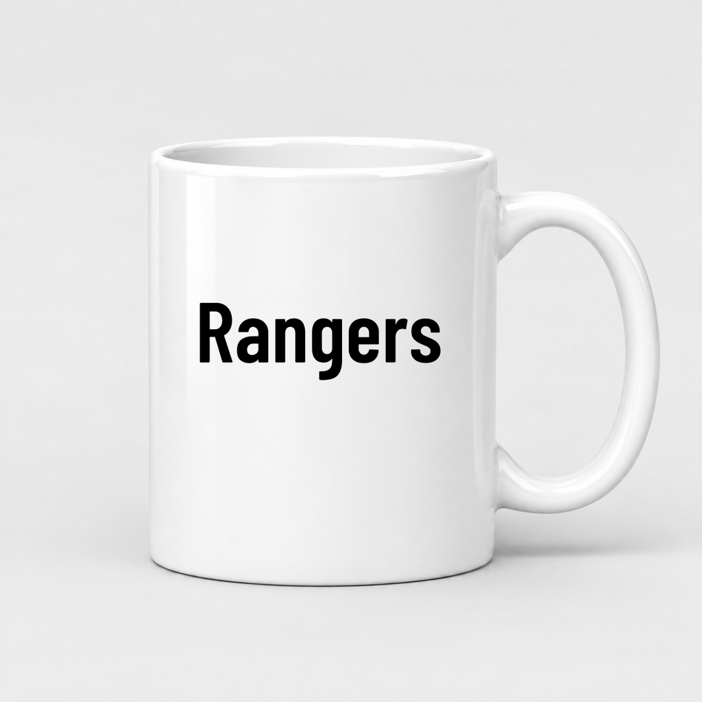 Rangers Mug in white with handle right