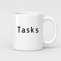 Tasks Mug in white with handle right