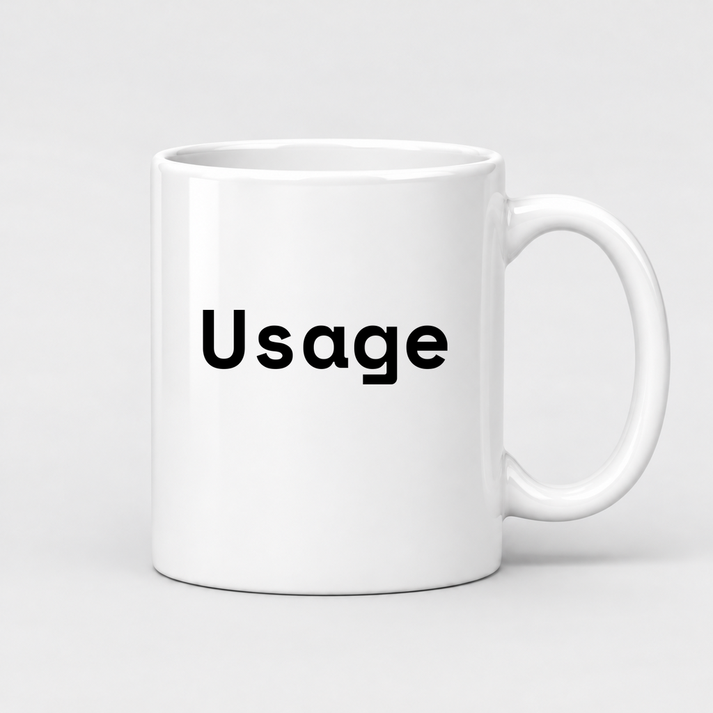 Usage Mug in white with handle right
