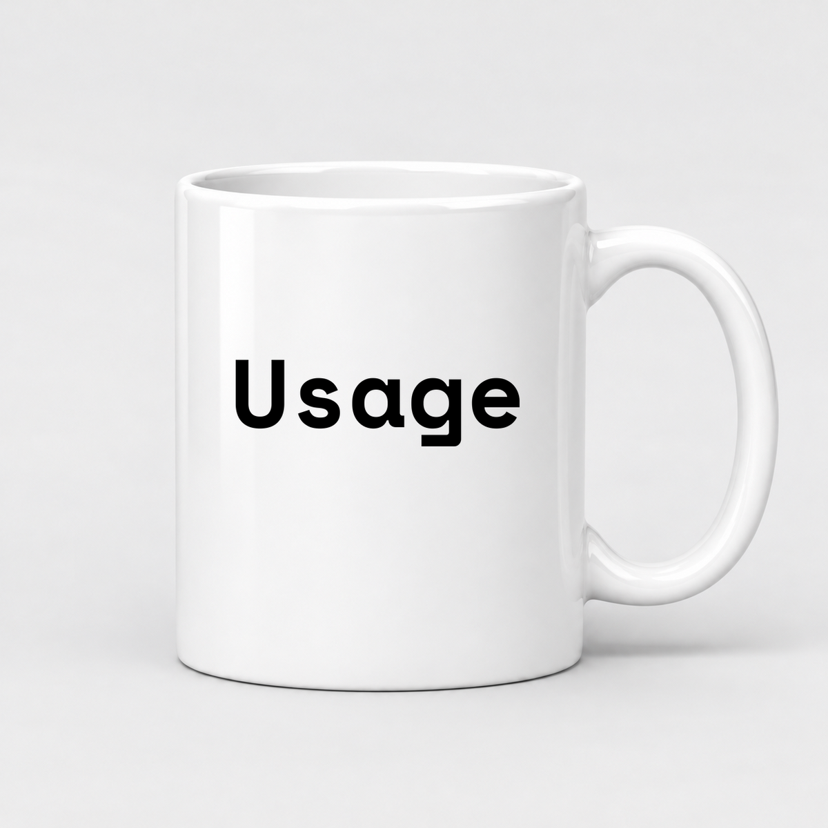 Usage Mug in white with handle right