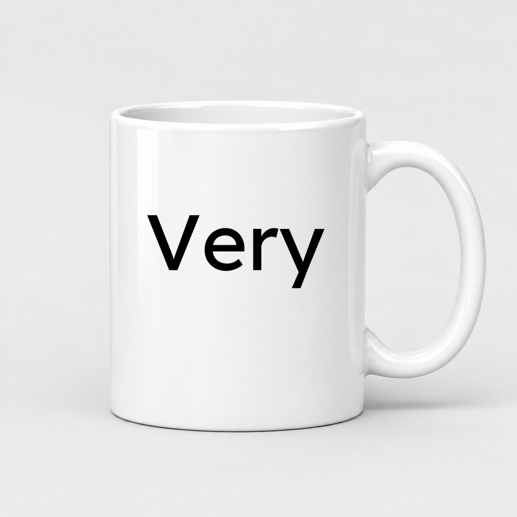 Very Mug in white with handle right
