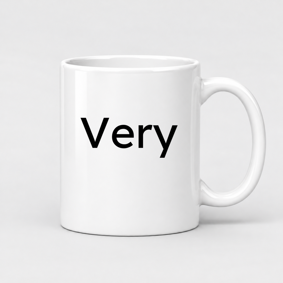 Very Mug in white with handle right