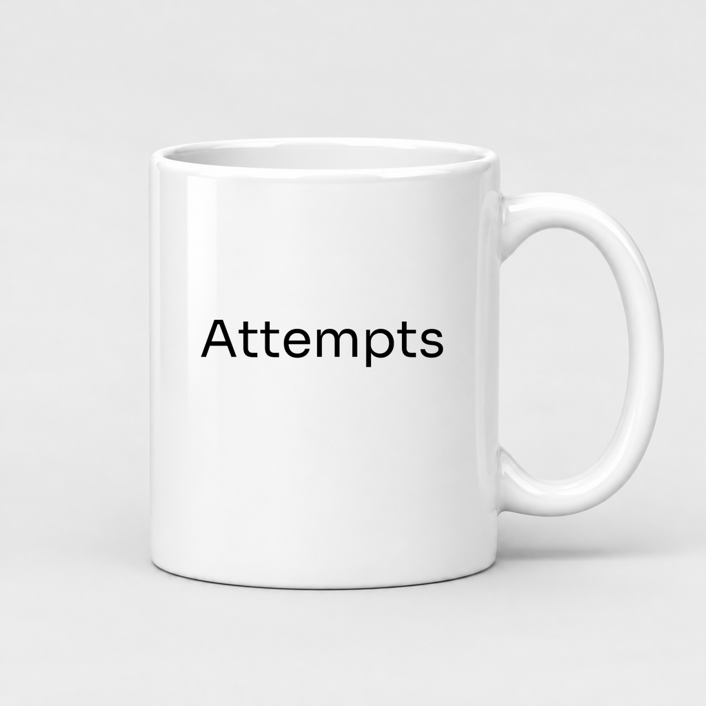 Attempts Mug in white with handle right