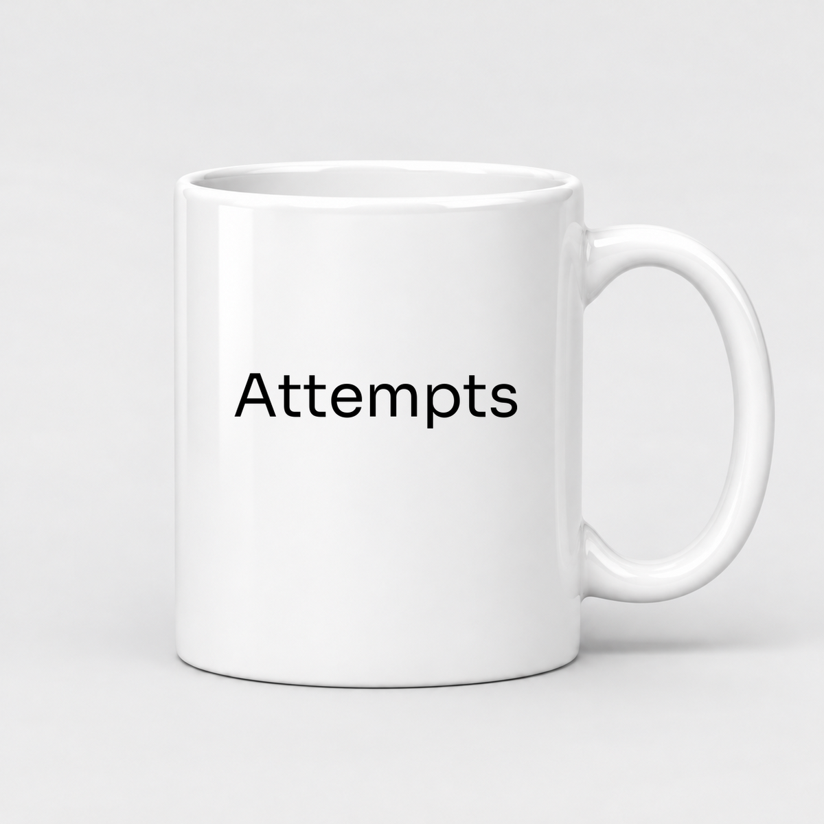 Attempts Mug in white with handle right