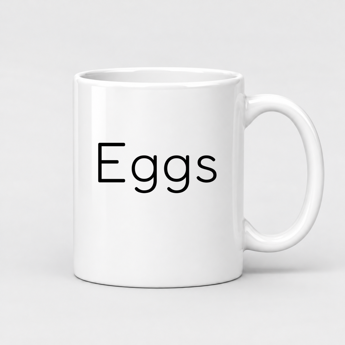 Eggs Mug in white with handle right