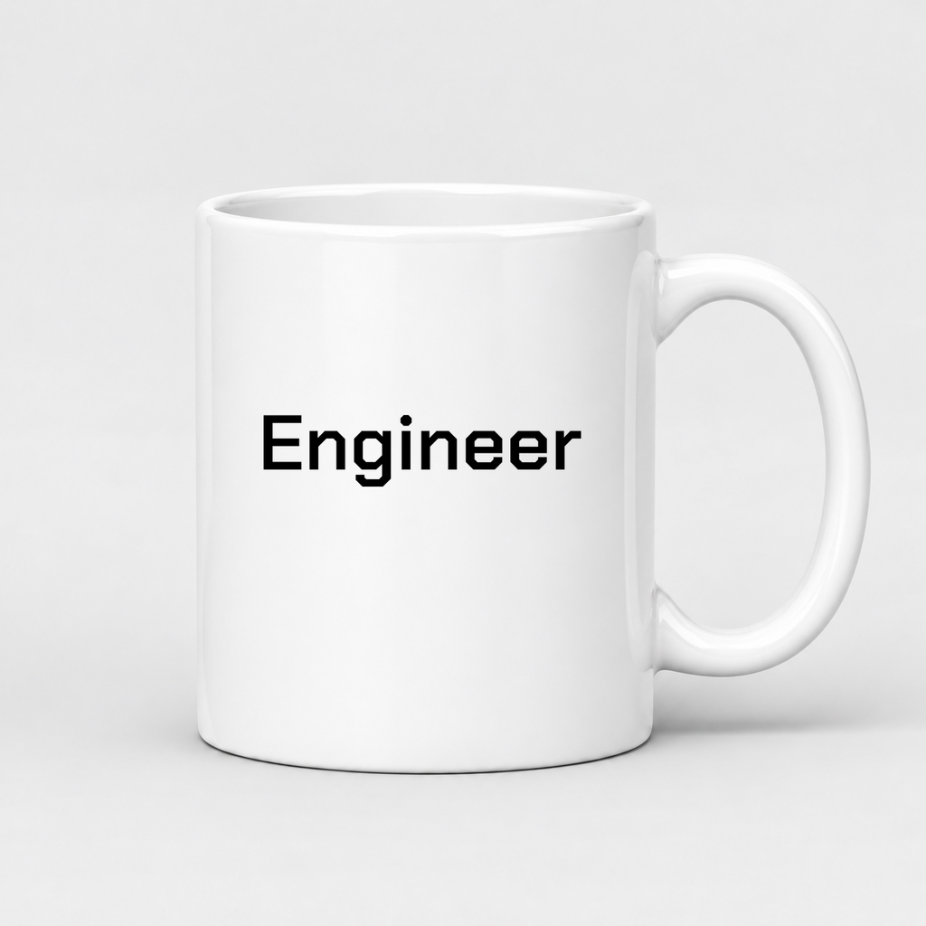 Engineer Mug in white with handle right