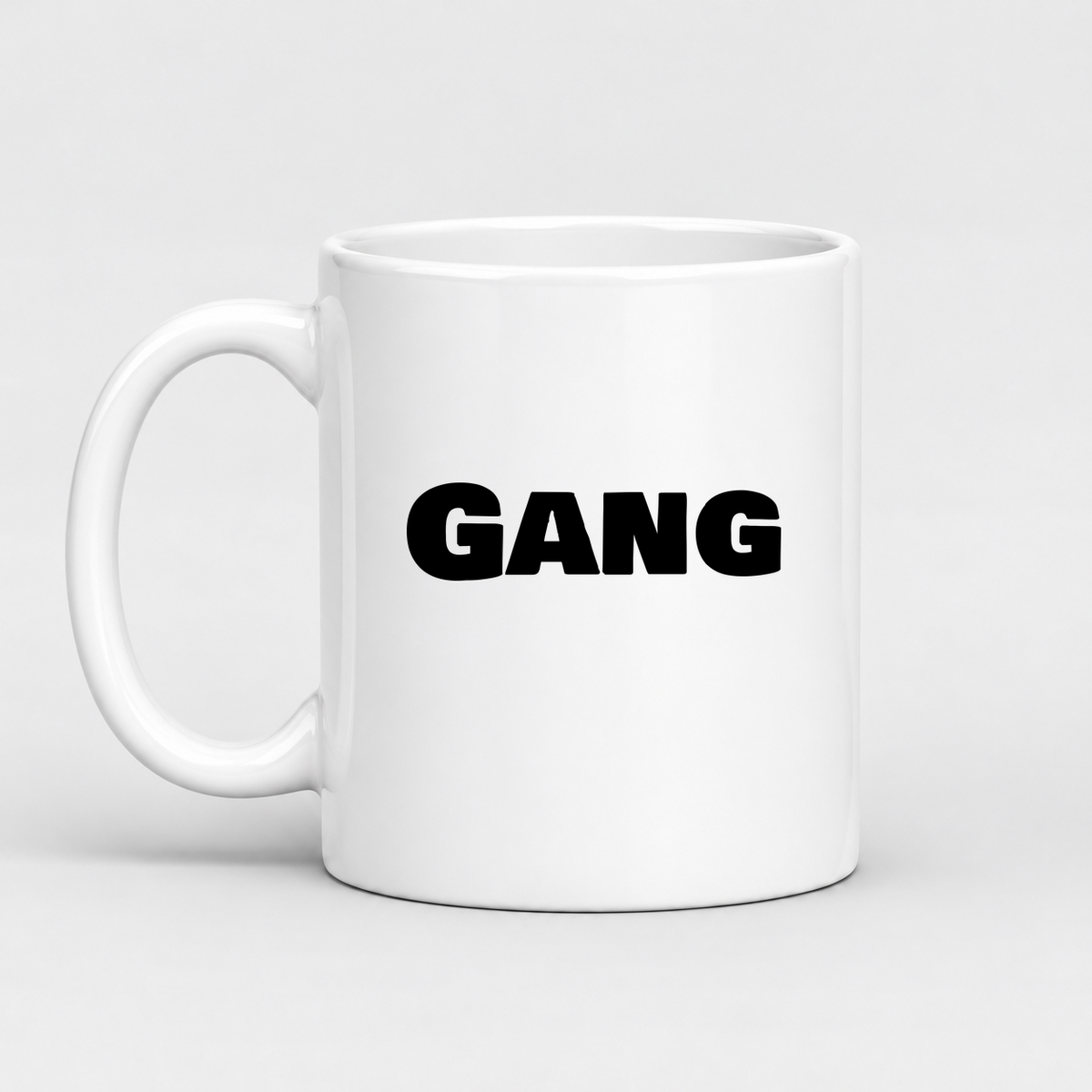 Gang Mug in white with handle left