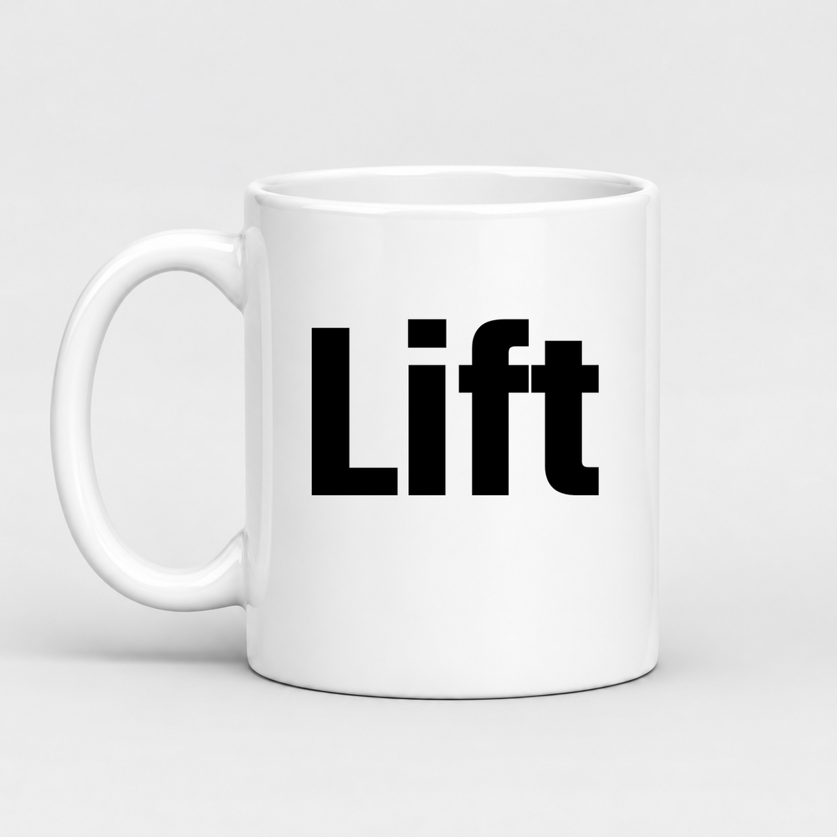 Lift Mug in white with handle left