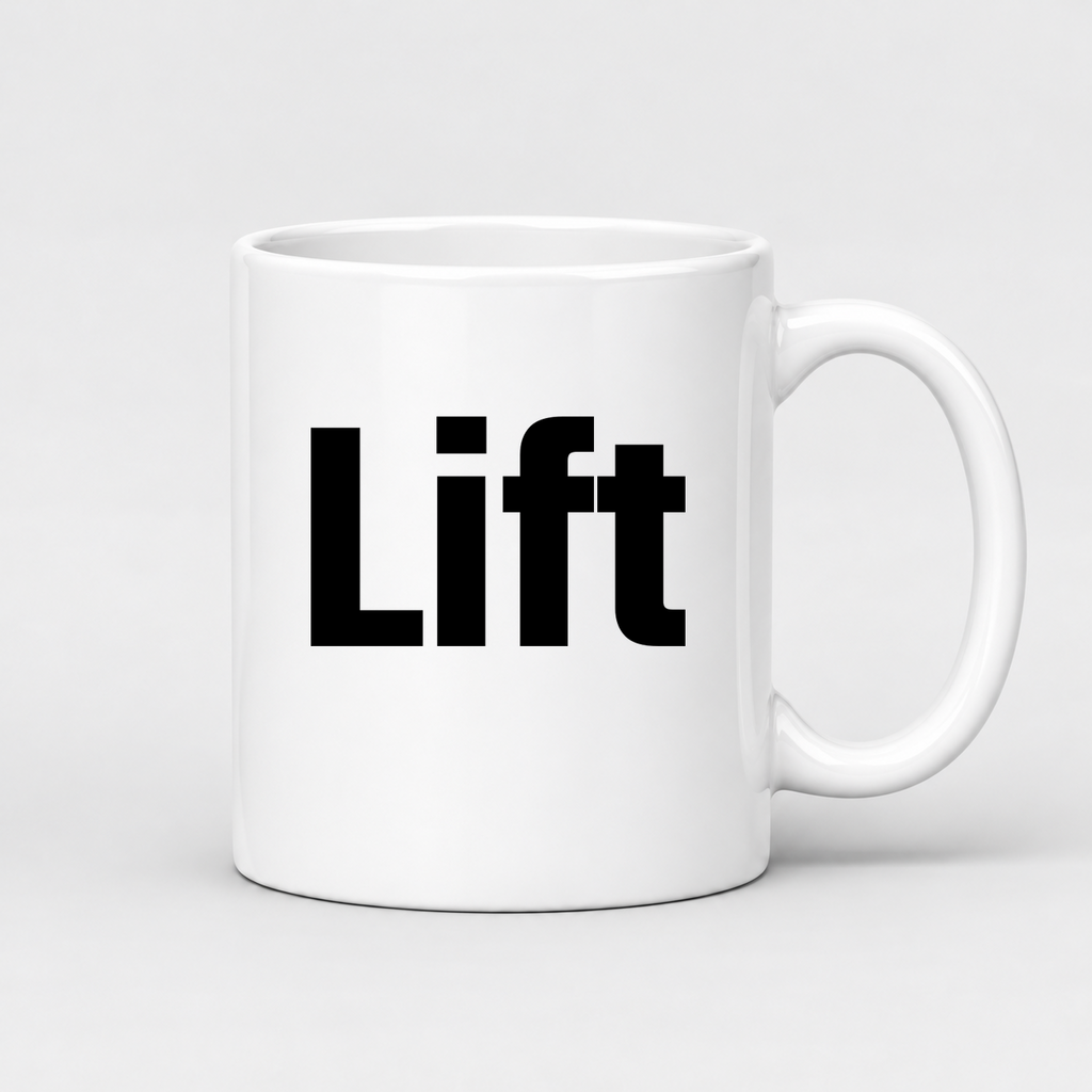 Lift Mug in white with handle right