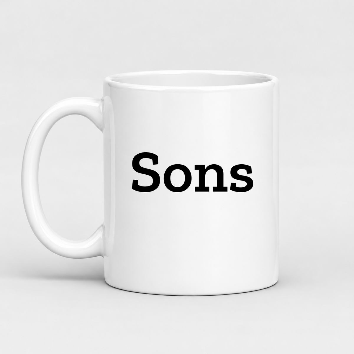 Sons Mug in white with handle left