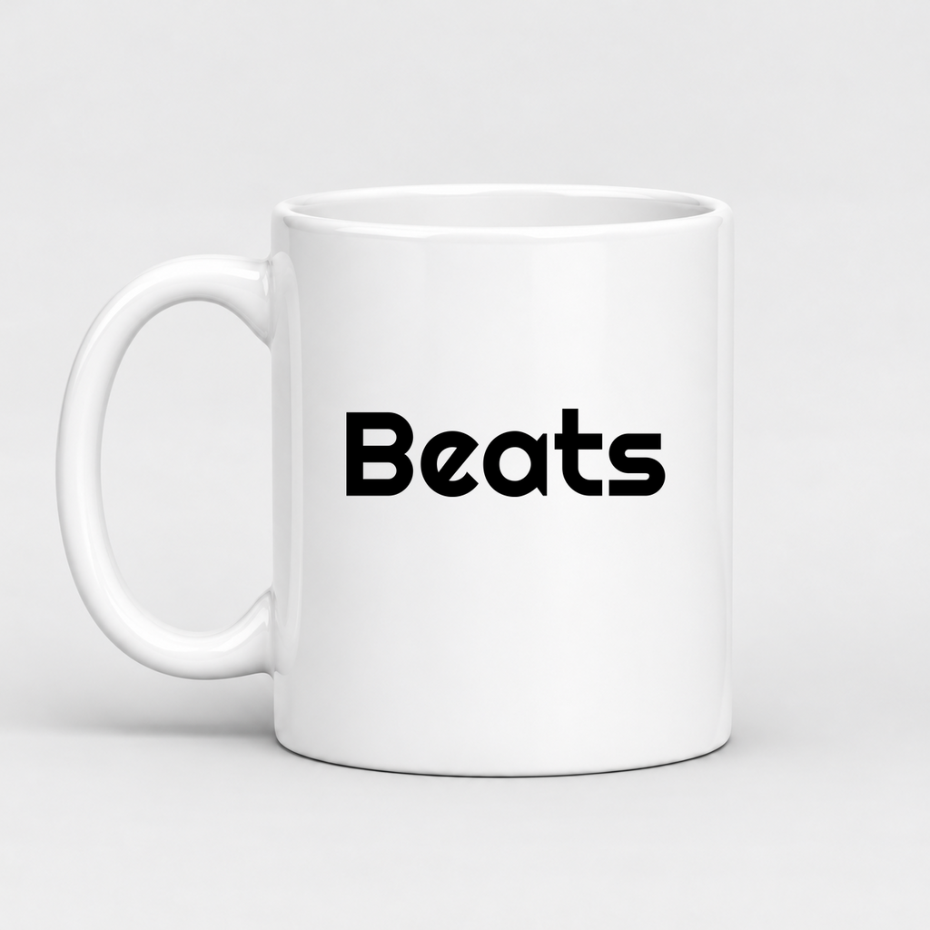 Beats Mug in white with handle left