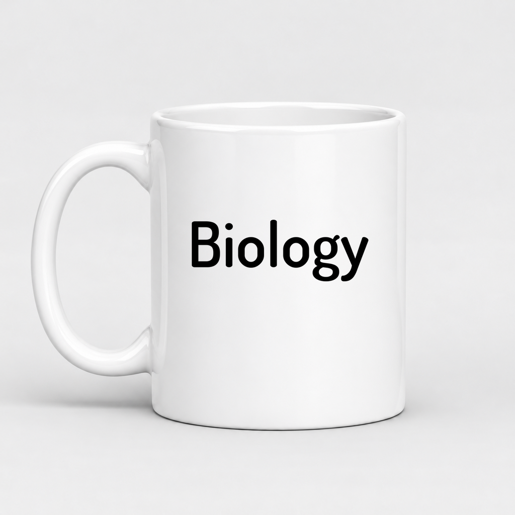 Biology Mug in white with handle left