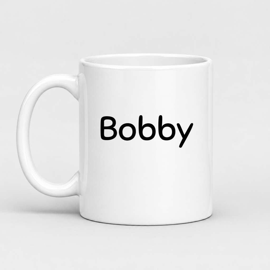 Bobby Mug in white with handle left