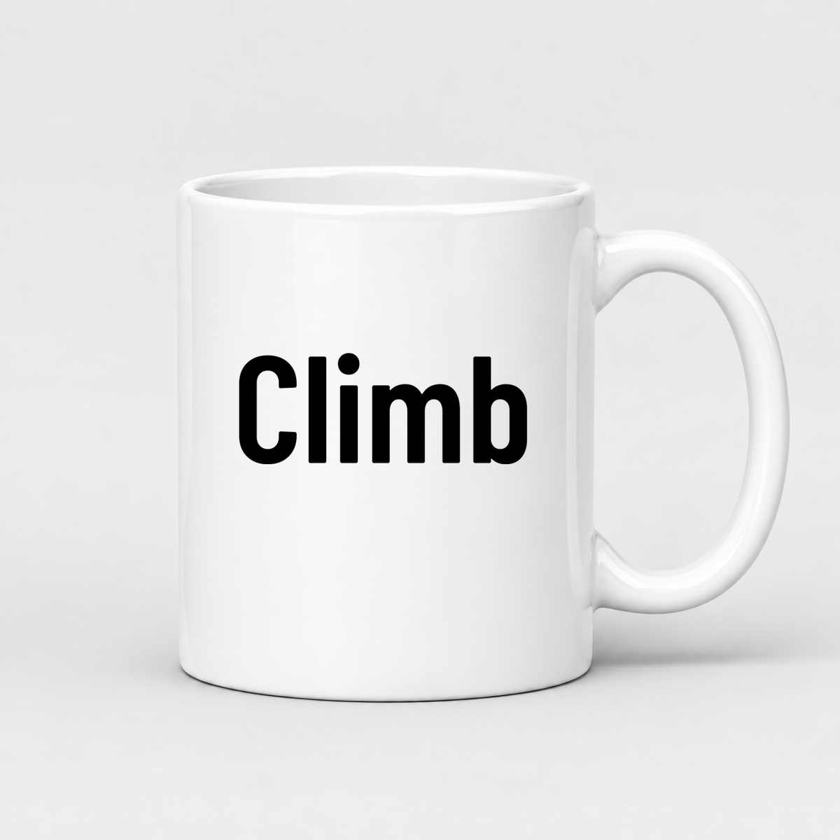 Climb Mug in white with handle right