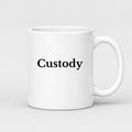 Custody Mug in white with handle right