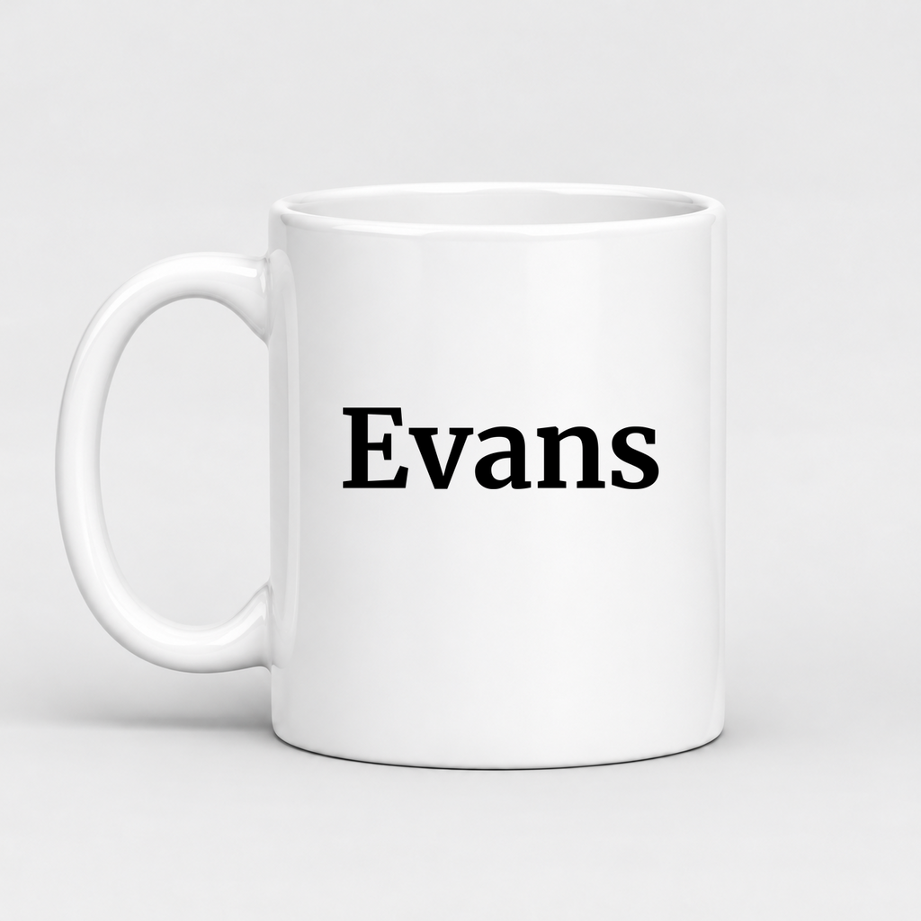 Evans Mug in white with handle left