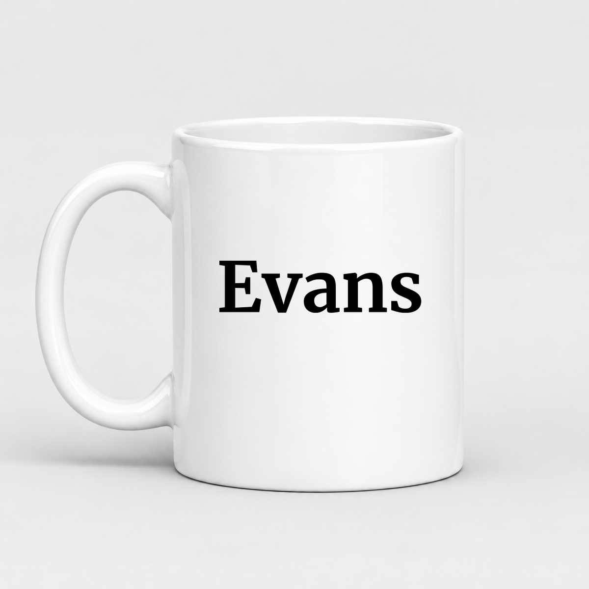 Evans Mug in white with handle left