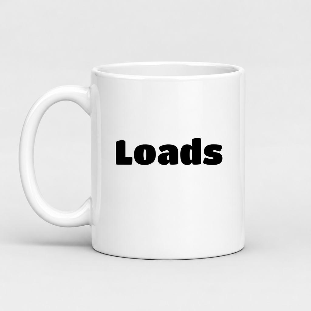 Loads Mug in white with handle left