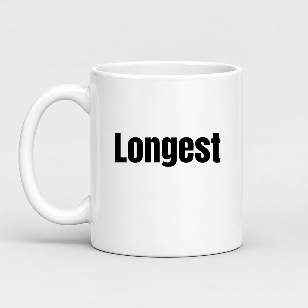 Longest Mug in white with handle left