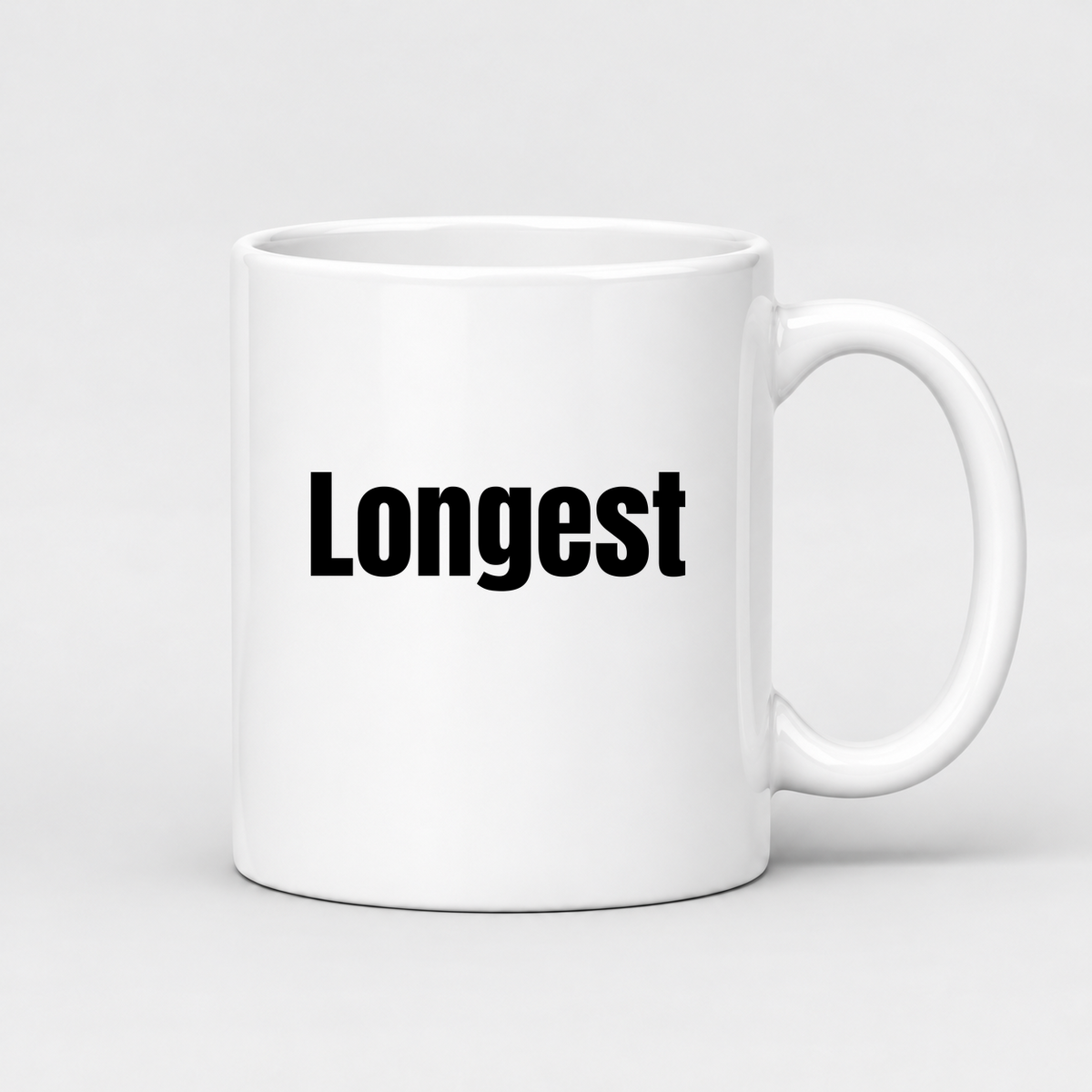 Longest Mug in white with handle right