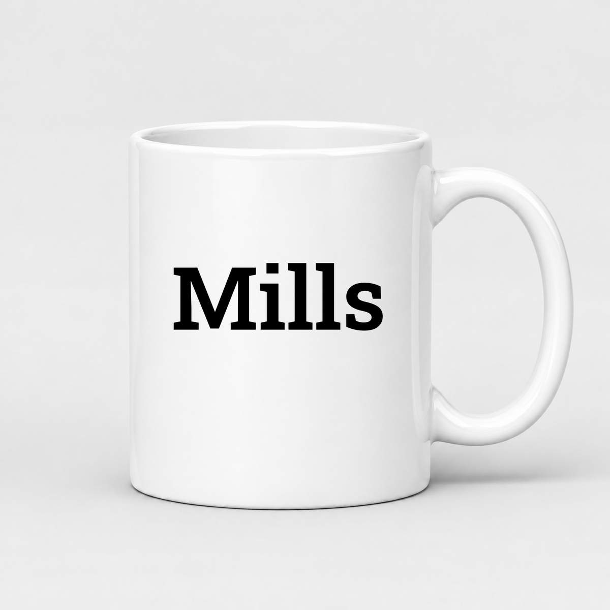Mills Mug in white with handle right