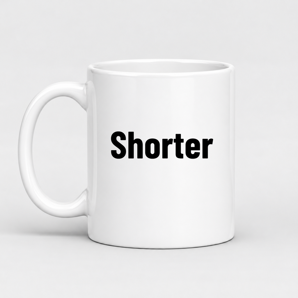 Shorter Mug in white with handle left
