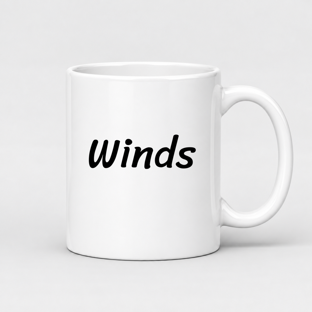 Winds Mug in white with handle right