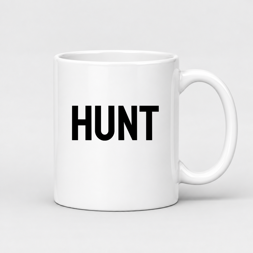Hunt Mug in white with handle right