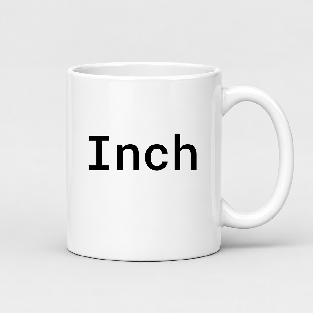 Inch Mug in white with handle right