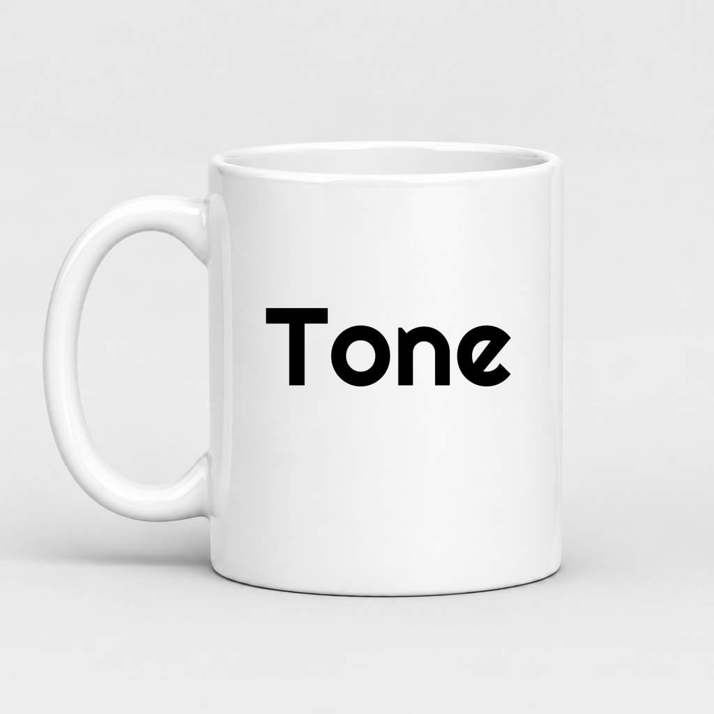 Tone Mug in white with handle left