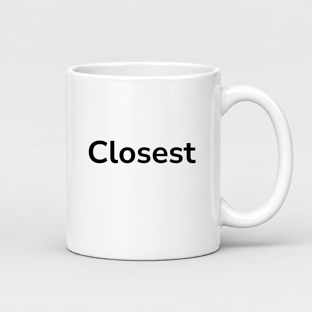 Closest Mug in white with handle right