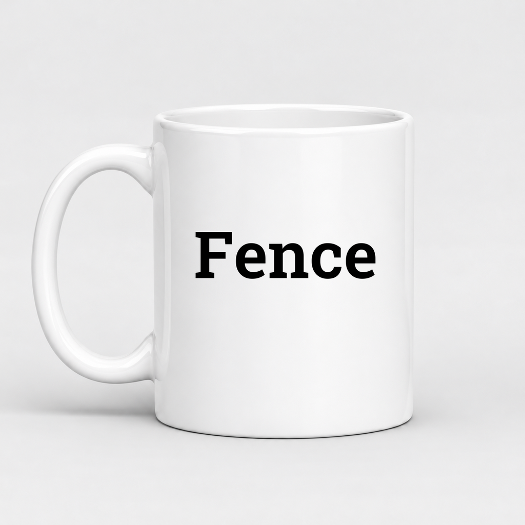 Fence Mug in white with handle left