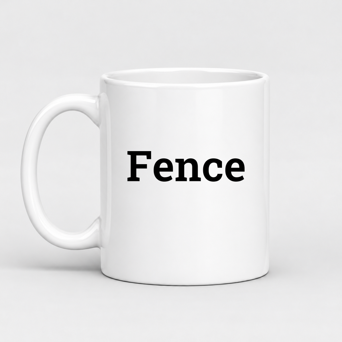 Fence Mug in white with handle left