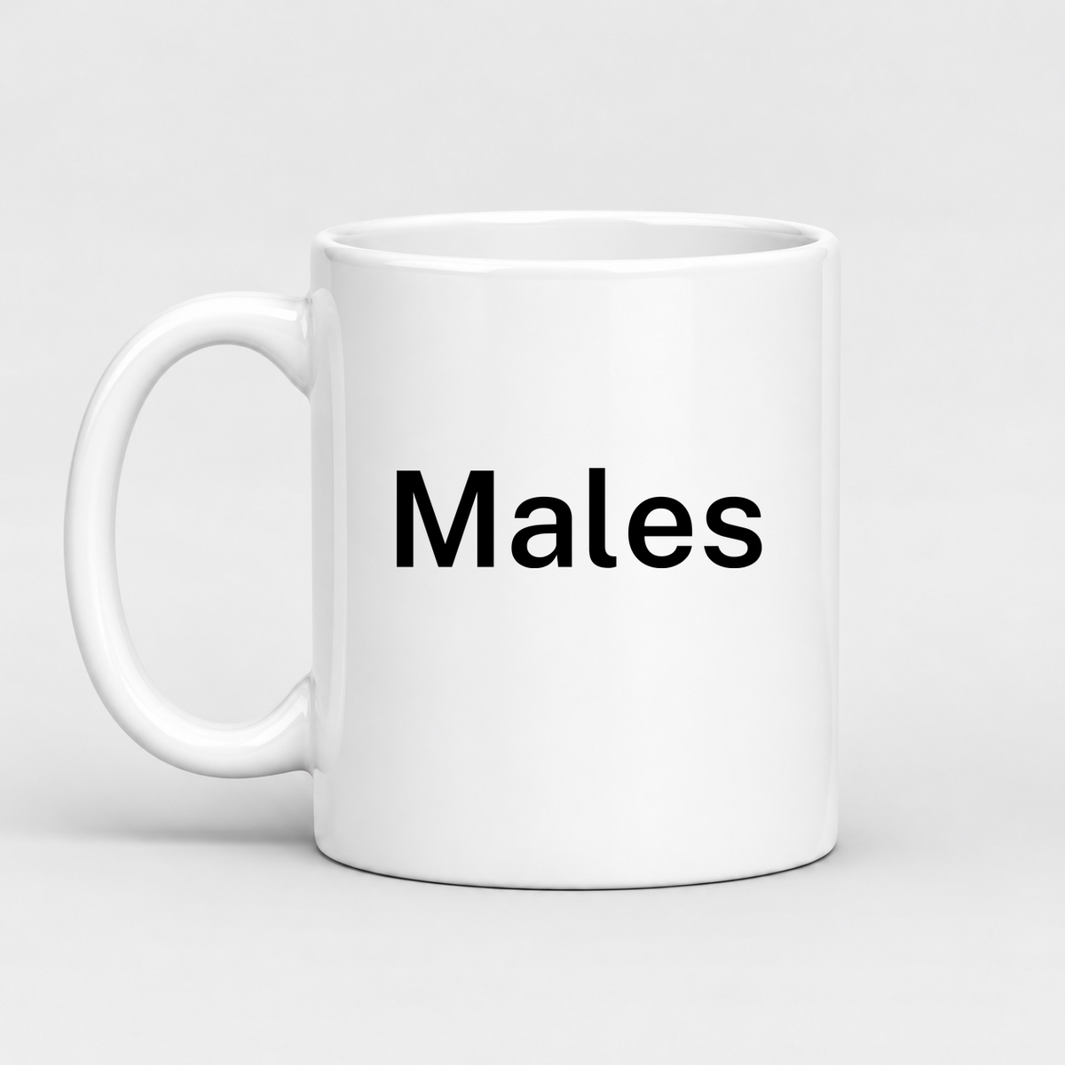Males Mug in white with handle left