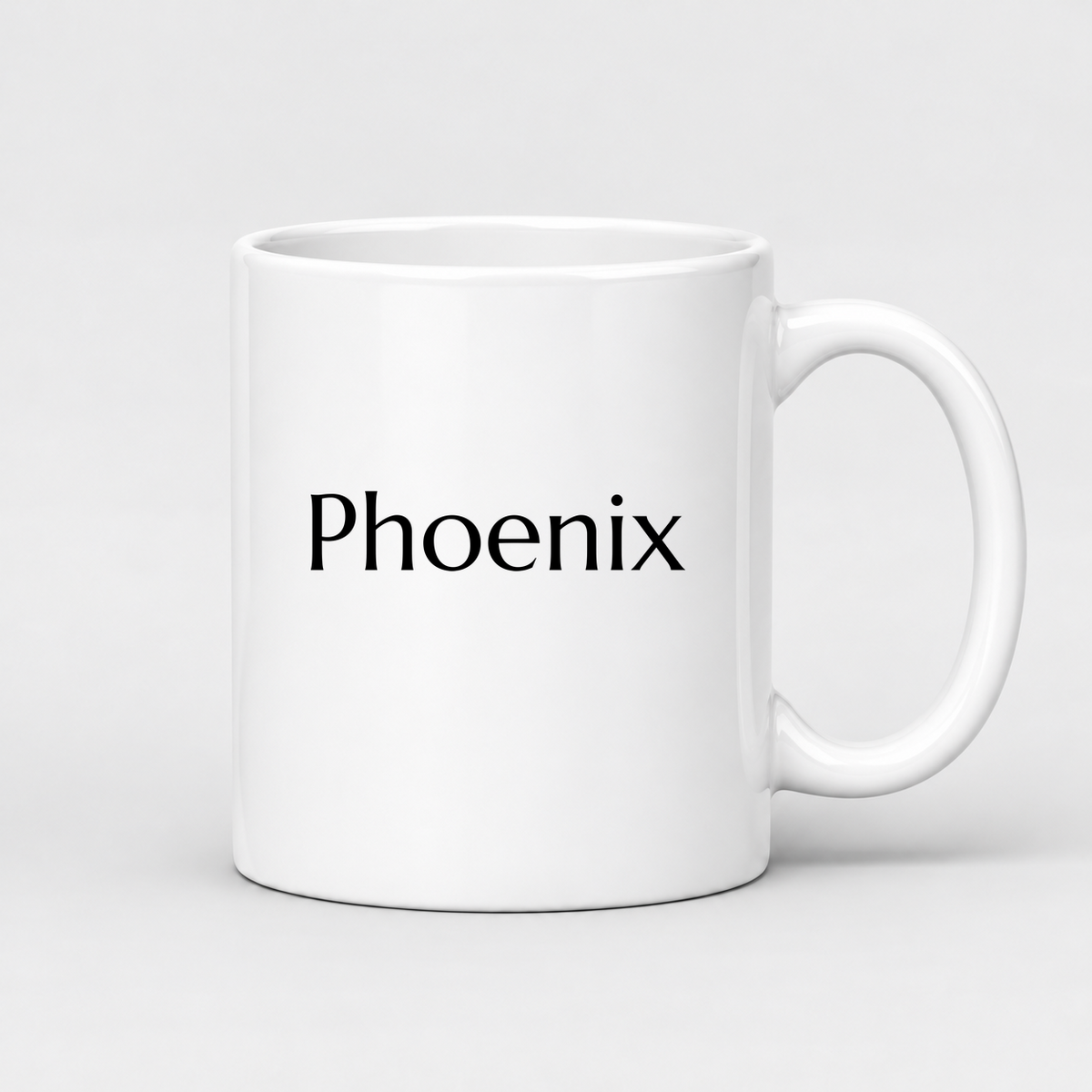 Phoenix Mug in white with handle right