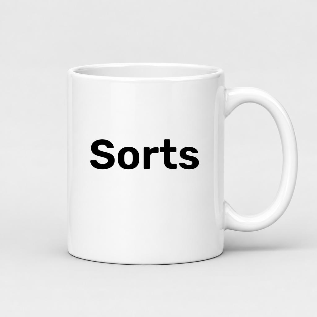 Sorts Mug in white with handle right