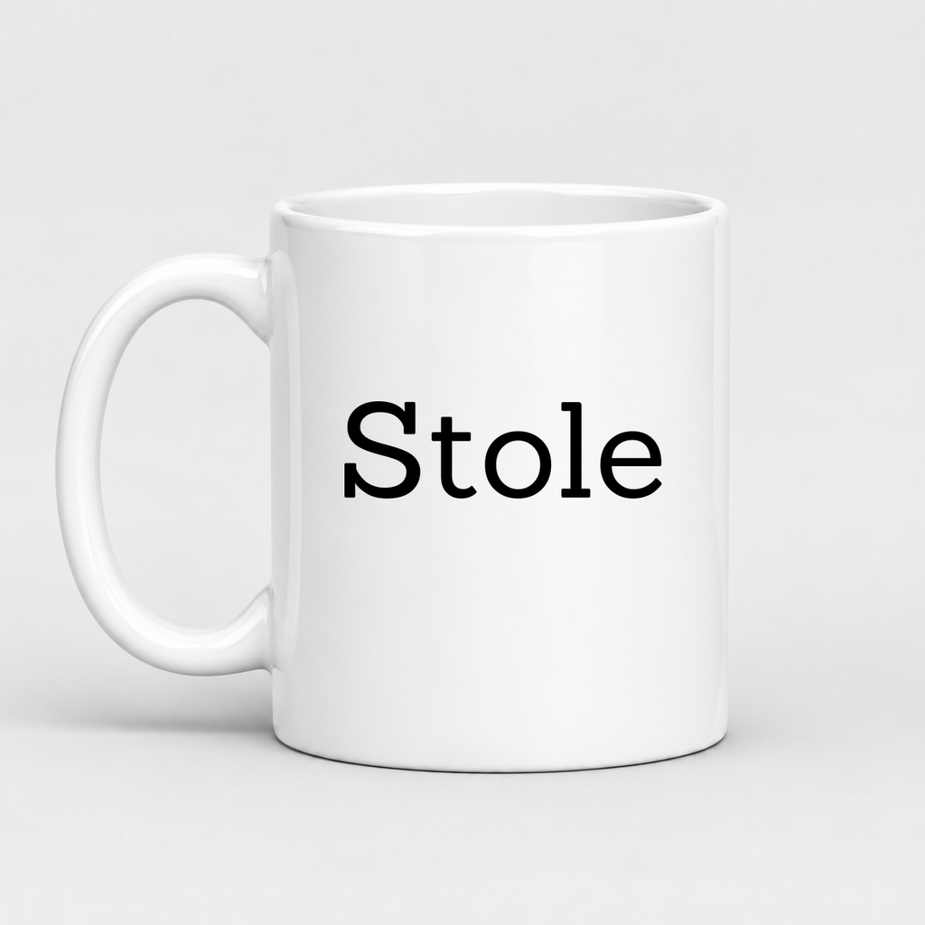 Stole Mug in white with handle left
