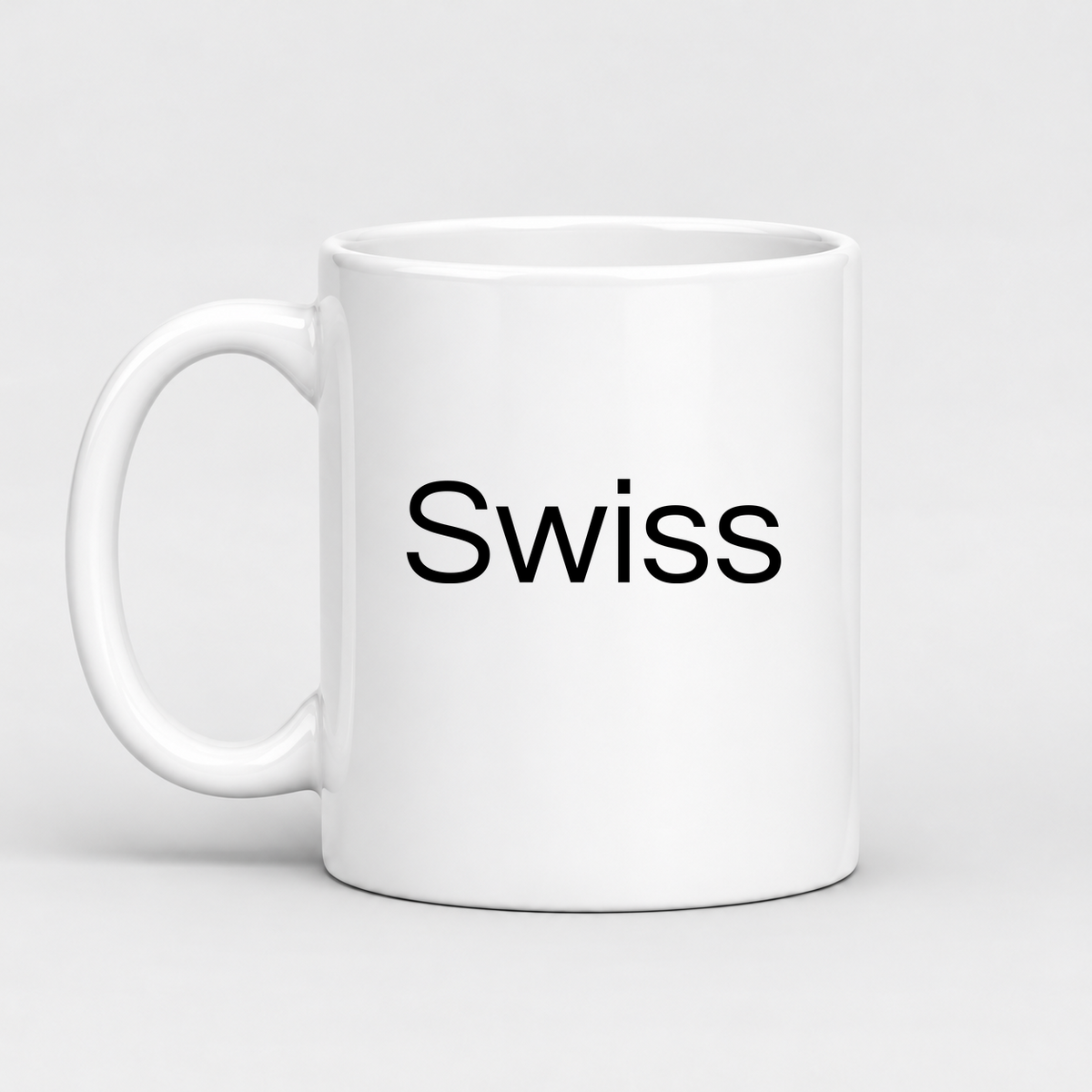 Swiss Mug in white with handle left